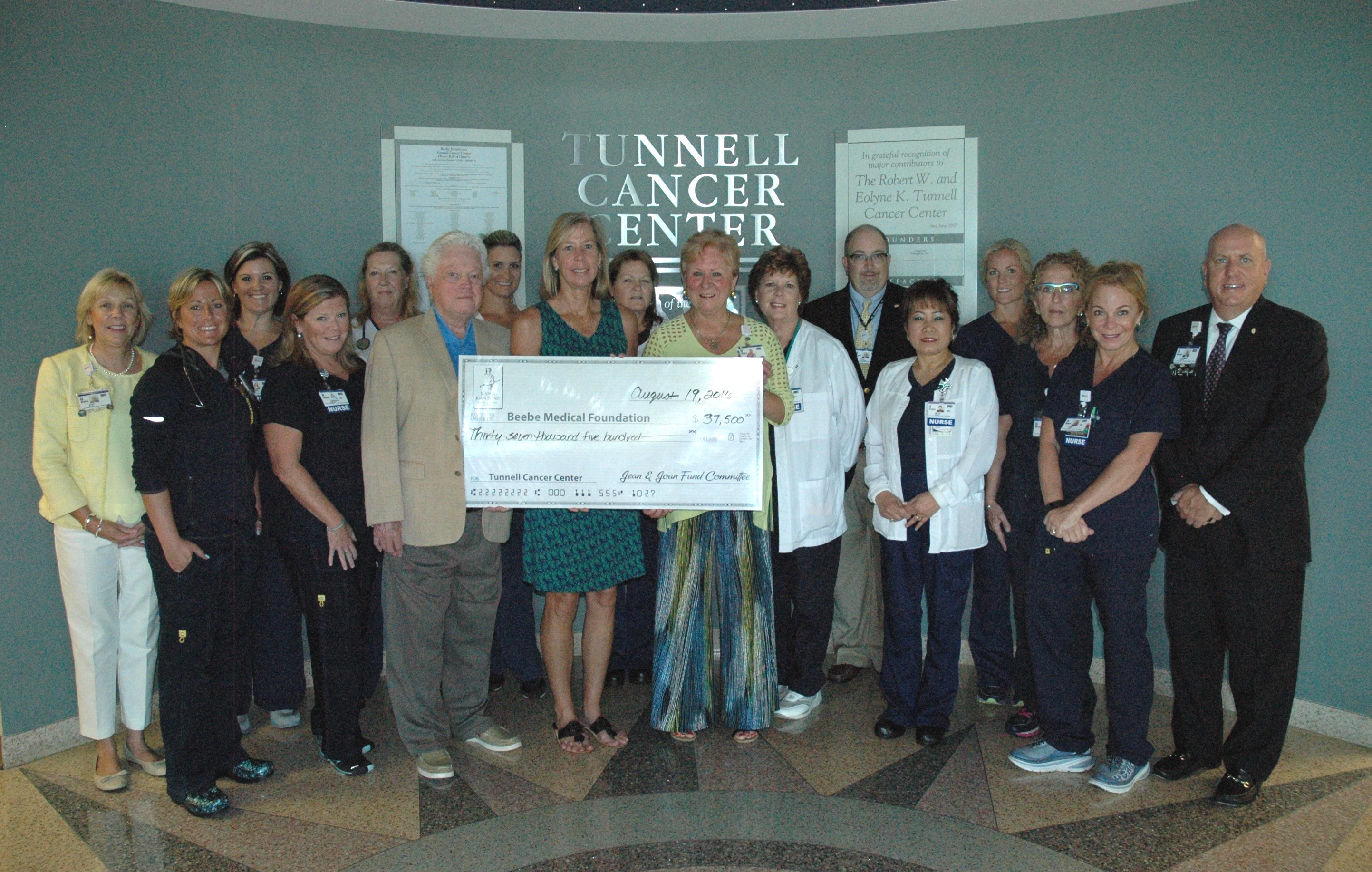 Jean & Joan Cancer Fund donates 37,500 to Beebe